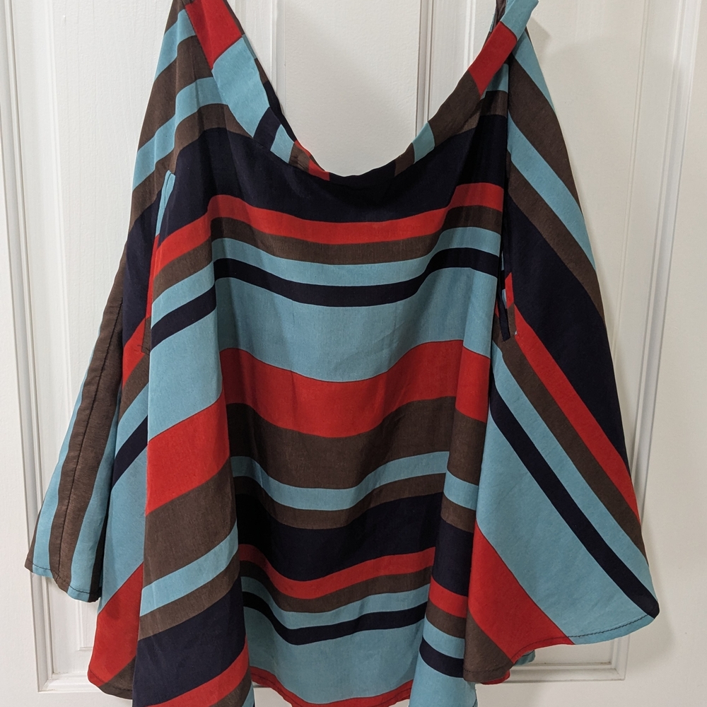 Hazel Brown and Teal Striped Garment